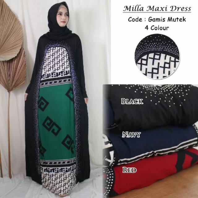 TERLARIS ABAYA GAMIS JERSEY PAYET MUTIARA FULL MUTEK  LD 100 110 120 130 140  SUPER JUMBO MURAH PEST