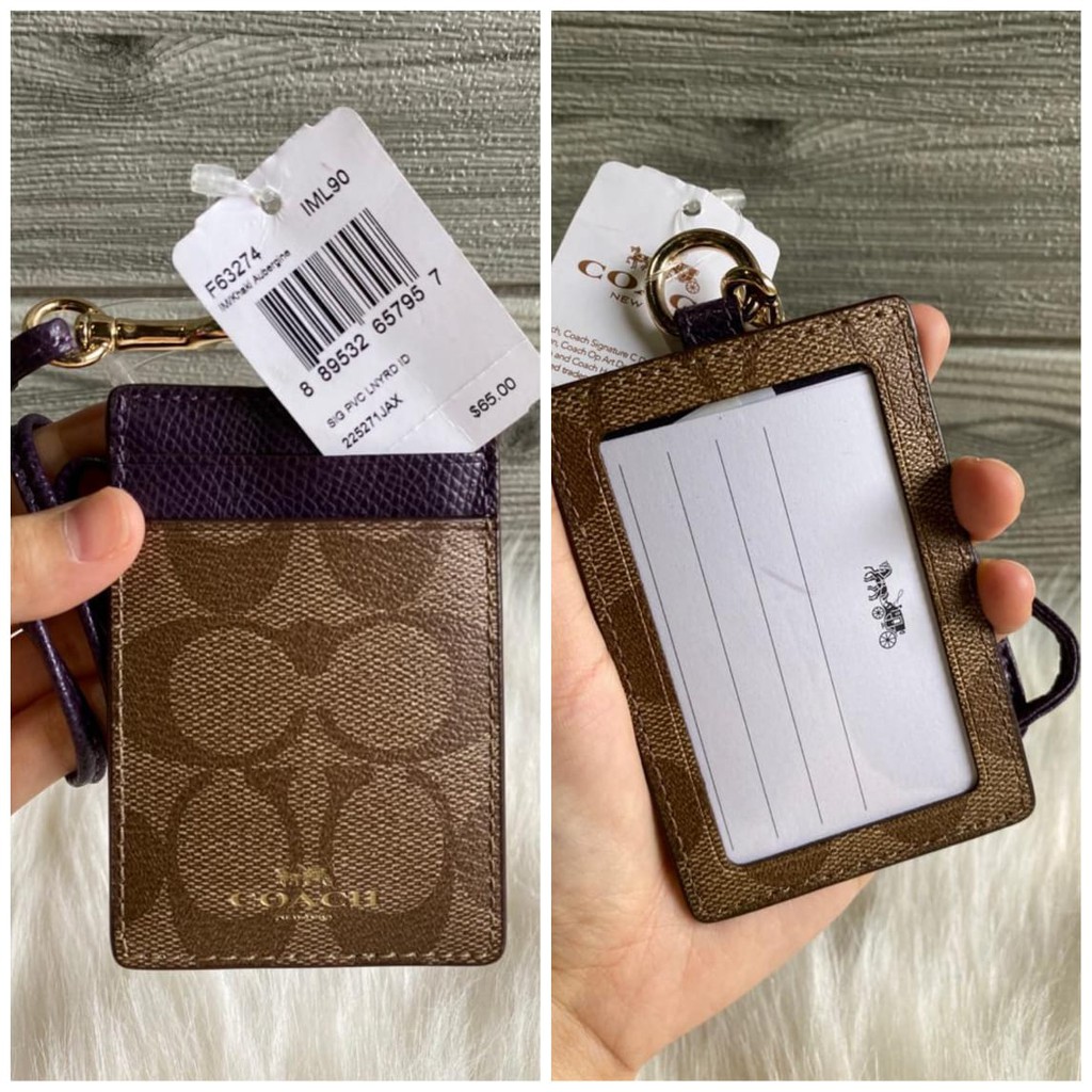 

COACH Lanyard Aubergine Purple Original