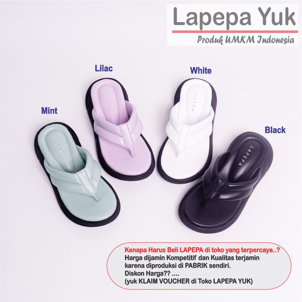 LAPEPA YUK - Sandal Platform Anak Perempuan Usia 2 sampai 10 Tahun ZELDA KIDS  Sendal Anak cewek Wedges Wanita Empuk Model Jepit Japit Warna WHITE Putih Lucu Cantik cewe Slop Usia Umur 3 4 5 6 7 8 9 thn Tahun Premium Ori Original Mall Official Store