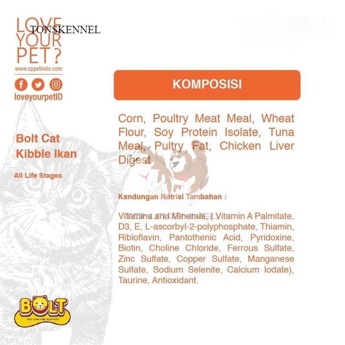 Bolt TERMURAH Tuna Salmon Cat Food Kibble Ikan - 1 Kg 1kg Adult Salmon Kitten Flavour Bulat Ikan ungu kuning pink