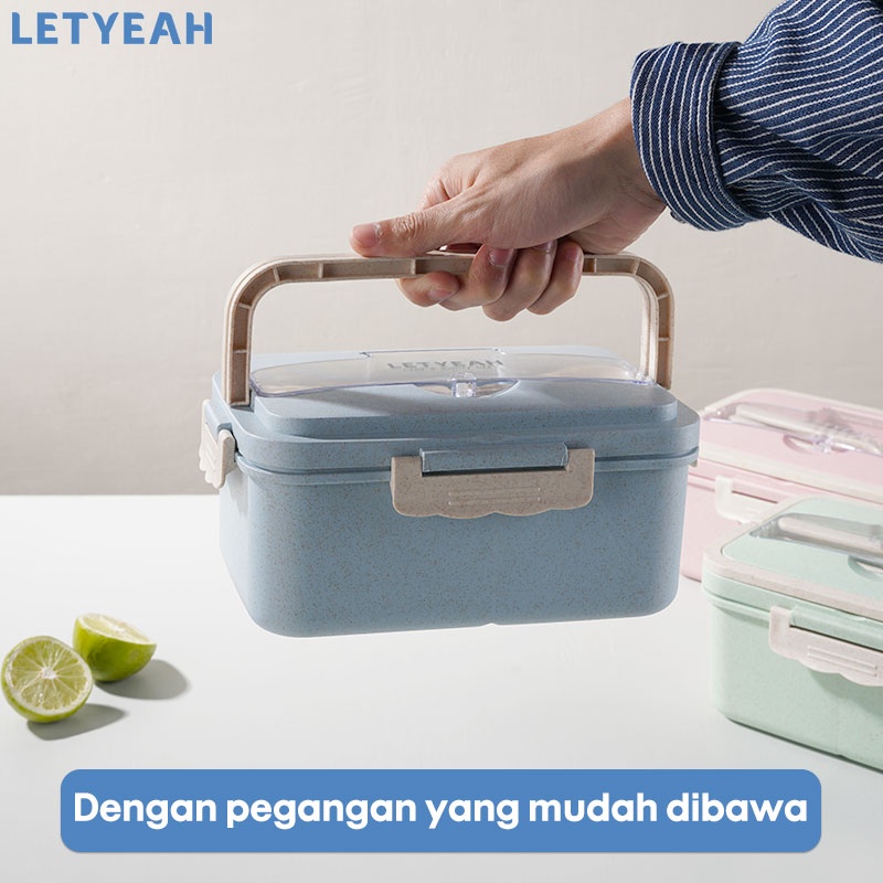 letyeah Lunch box jerami gandum 1500ML/ Bebas BPA