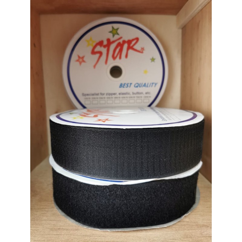 magic tape 2inch / perekat velcro 5cm hitam / roll