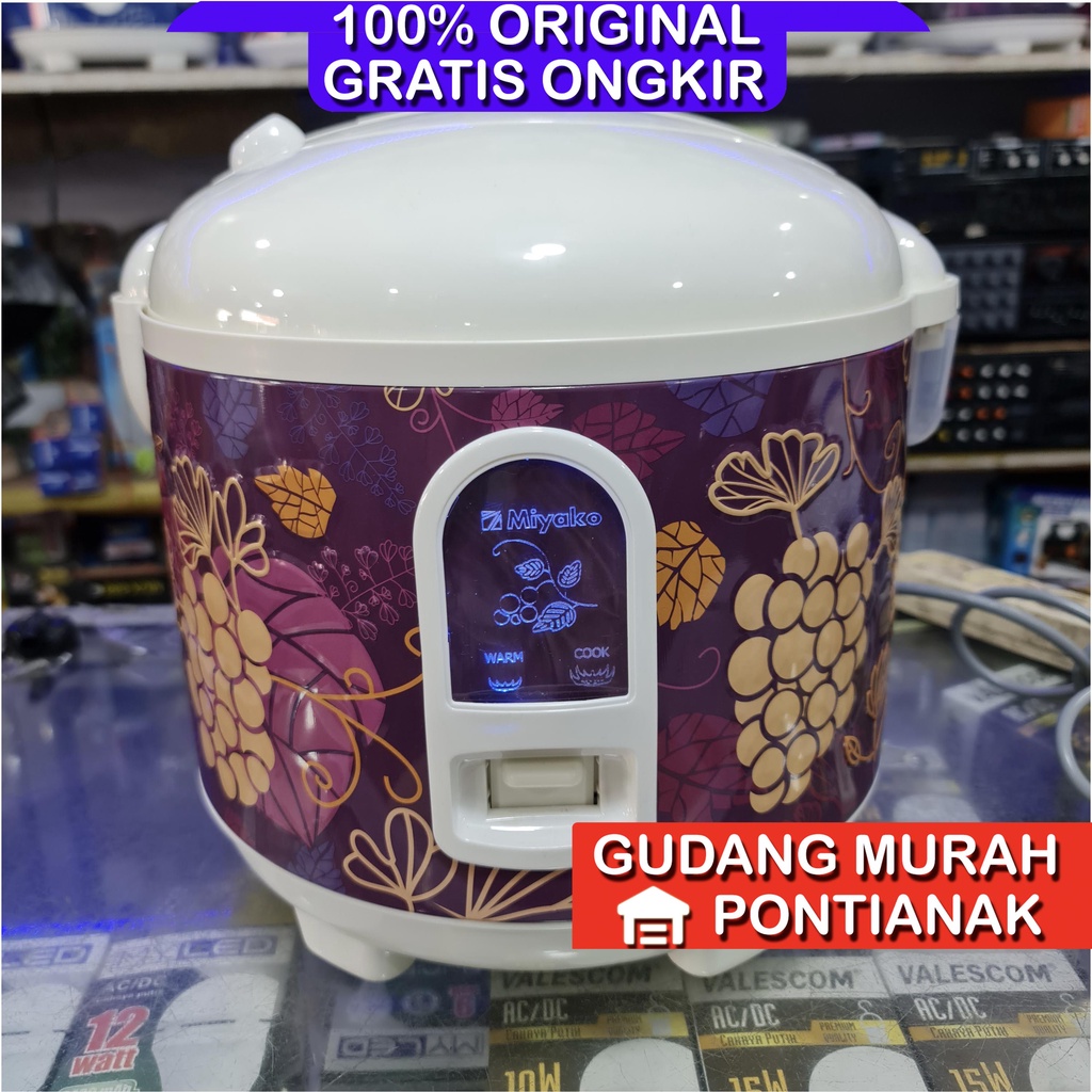 Ricecooker Miyako Anti Lengket bahan teflon NANOAL Indikator LED Motif Ukiran timbul MCM 516