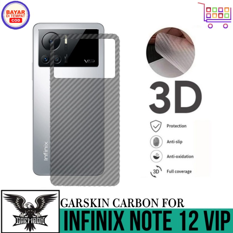 Promo Garskin Carbon INFINIX NOTE 12 VIP Anti Gores Belakang Handphone Anti Lengket Bekas Lem
