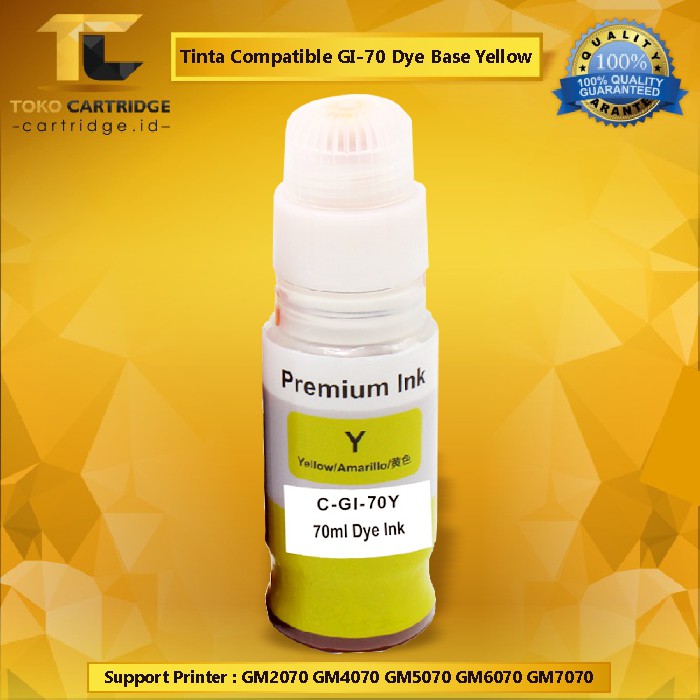 Tinta Compatible GI-70 GI70Y GI 70 Dye Ink Yellow 70ml