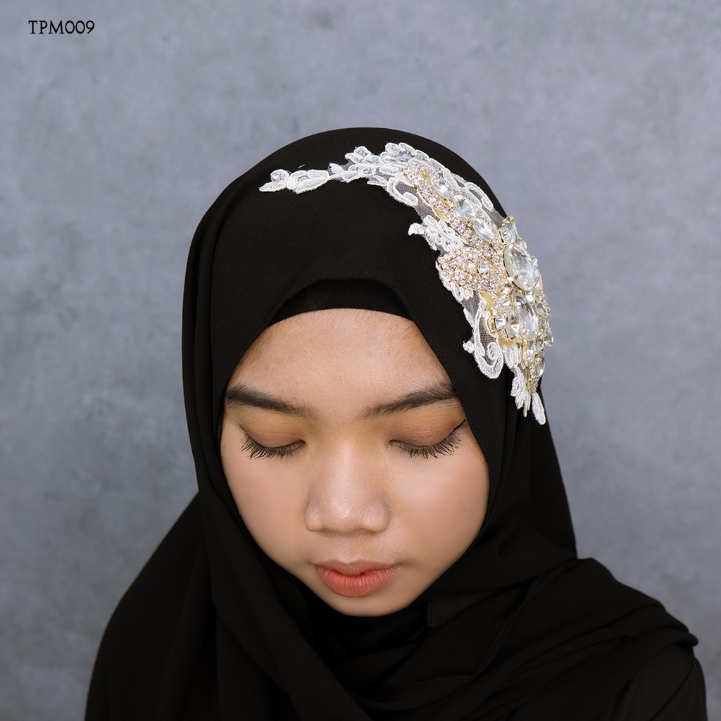 [BISA COD] AKSESORIS WEDDING FASHION EXCLUSIVE TIARA LACE BROKAT TPM009