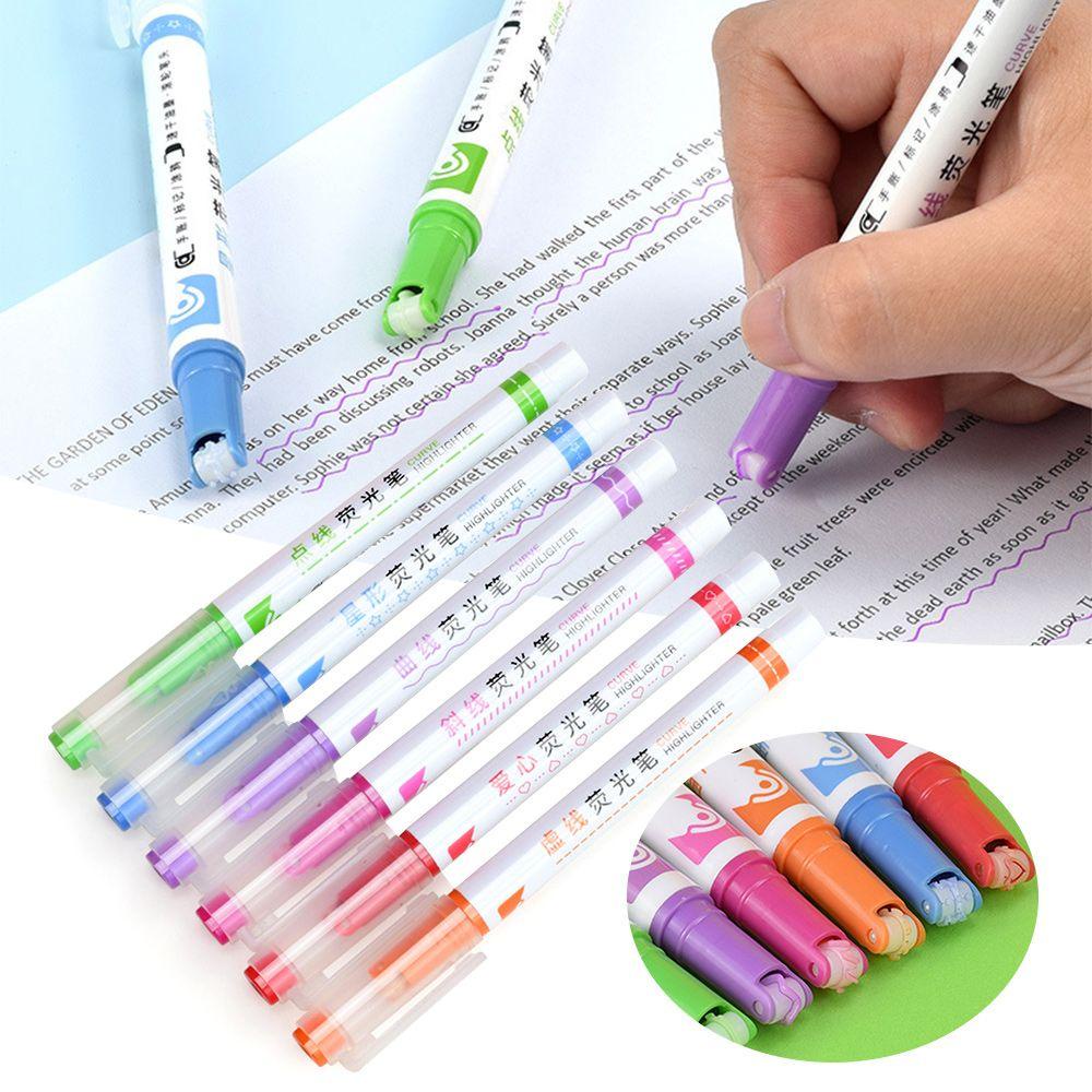 R-flower 6Pcs / Set Pen Highlighter Bentuk Bunga Untuk Gambar / Graffiti / Dekorasi Natal / Kantor