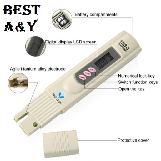 TDS 3 ukur Hidroponik 0-9990ppm TDS meter Digital Portable