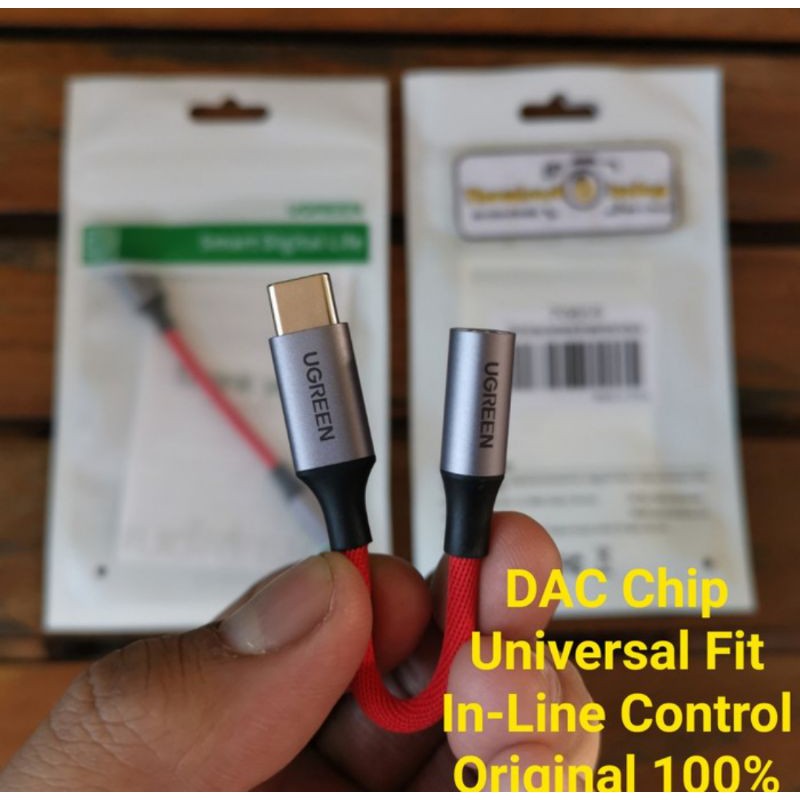 Adapter Ugreen 80154 DAC type C to 3.5MM Female Splitter Audio USB C for Samsung Pixel Huawei Xiaomi