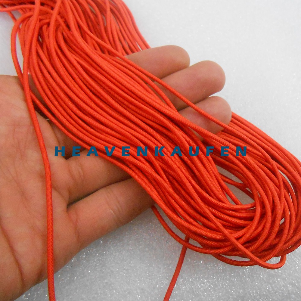 Tali Elastis Warna Orange Diameter Kecil 1,5 mm Meteran