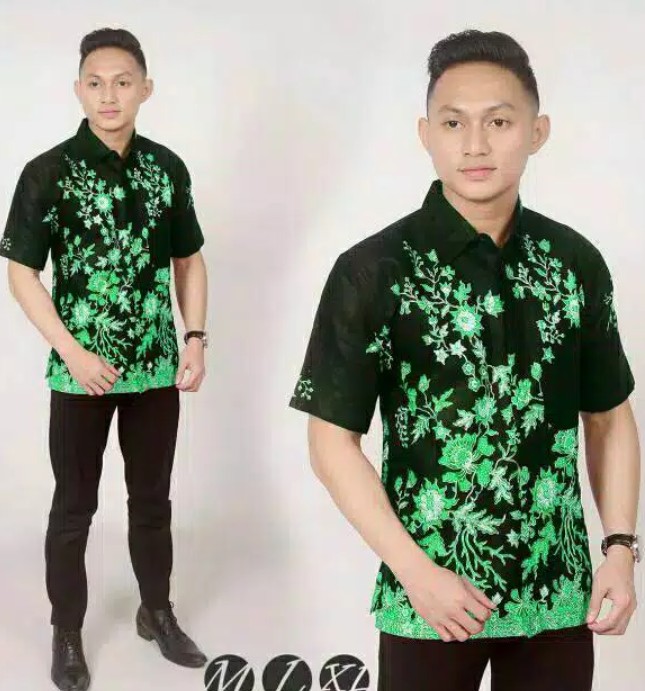 Bswart Batik Hrb026 Kenongo Hem Pendek Padi Pekalongan M L Xl Batik Pria Murah Modern Grosir