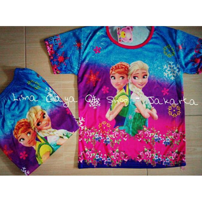 EDISI TERBARU BAJU SETELAN ANAK MAIN FROZEN FEVER FREE ONGKIR..