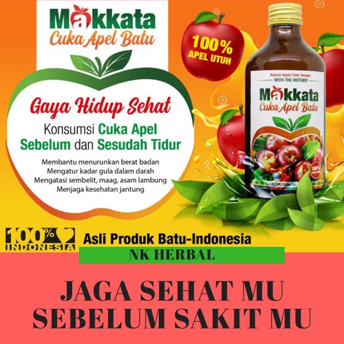 

CUKA APEL Batu Malang MAKKATA Organic Apple Cider Vinegar Original 100% Apel CUKA APEL BATU ORGANIK ASLI CUKA APEL BATU TERLARIS BISA COD