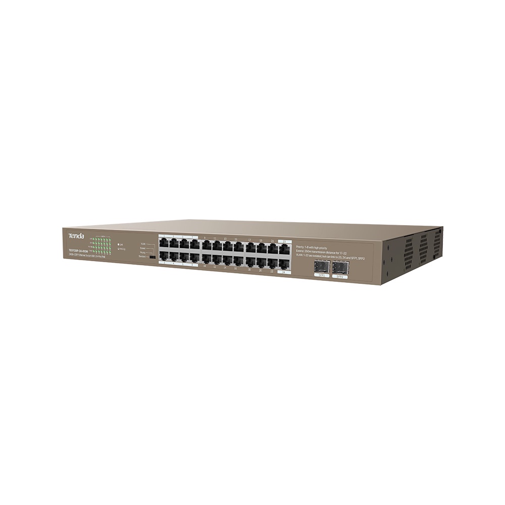 Tenda TEG1126P-24-41 24GE+2SFP Ethernet Switch With 24-Port PoE