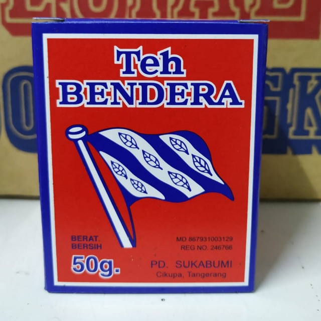 TEH BUBUK CAP BENDERA 50gr - TEH BUBUK BENDERA