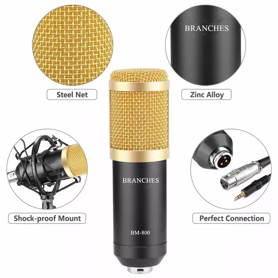 Microphone Profesional MIC BM-800 Studio Kondensor Stand Microphone KTV BM-800