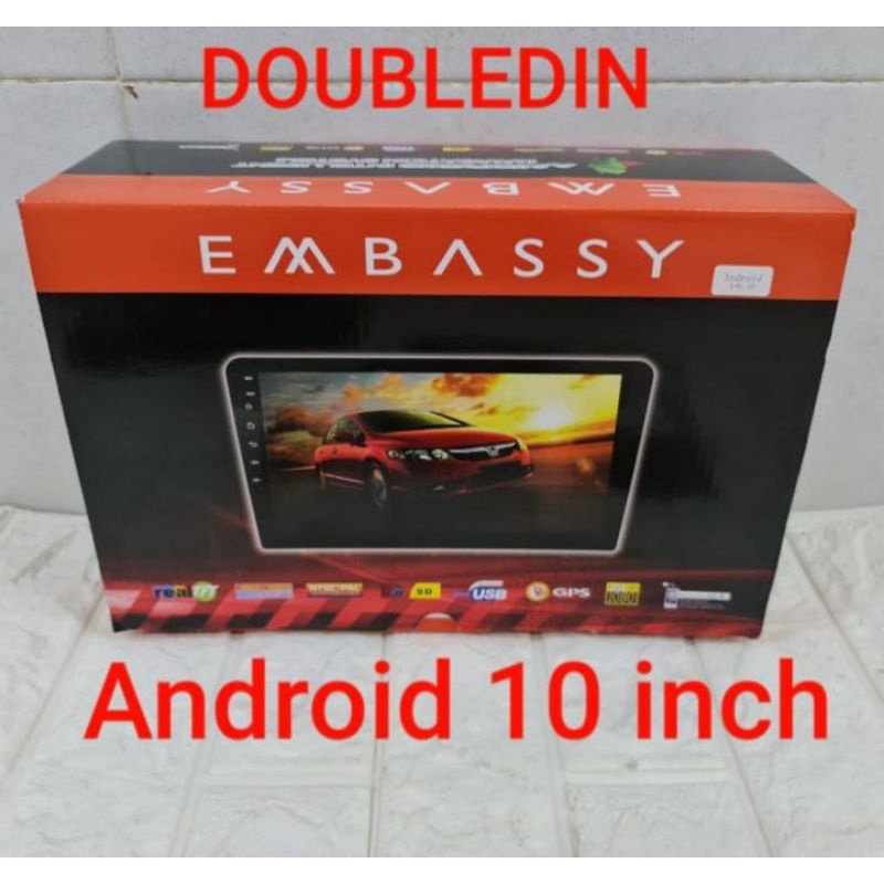 TV Mobil 10 Inch Multimedia Android Embassy 10 Inch Layar Sentuh