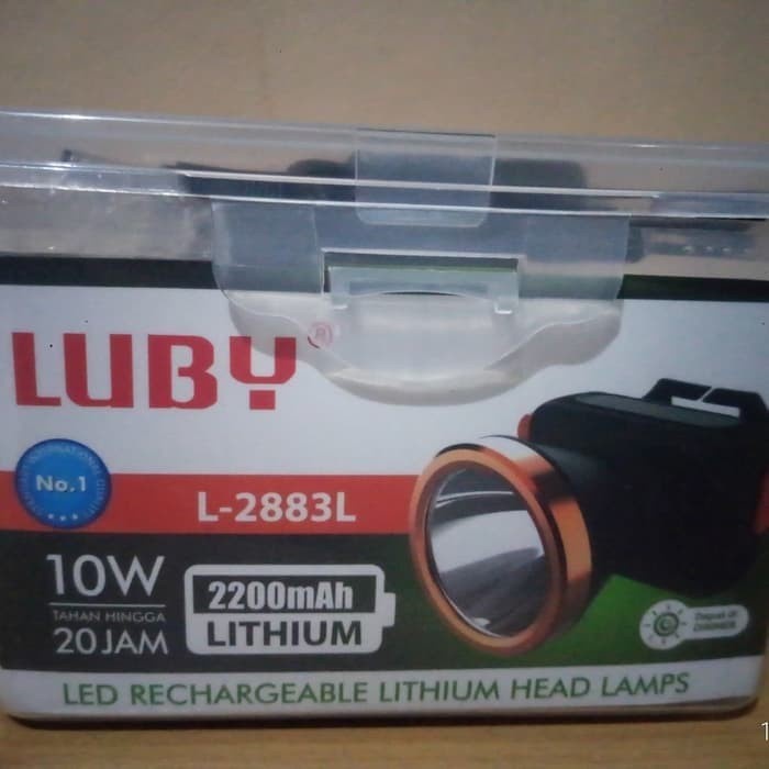 Senter Kepala Super Terang LED Luby L-2822/L-2883/L-2891/L-2890/L-2888 Lampu Warna Putih 10Watt Tahan Hingga 20 Jam Berkualitas