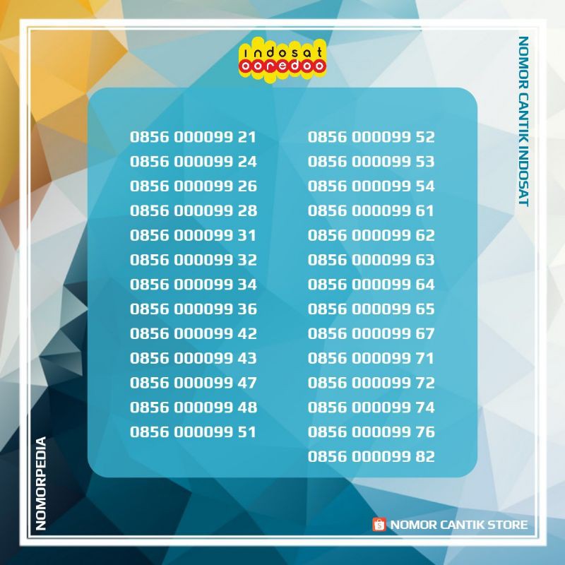 NOMOR INDOSAT IM3 4G 0856 0000 88 / 99 CANTIK MURAH | Kartu Perdana Nomer Ooredoo Nocan Non 10 Digit