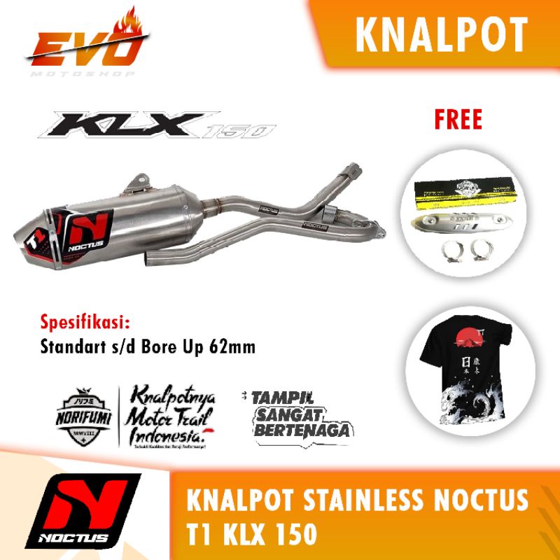 knalpot noctus KLX 150 T1 stainlese