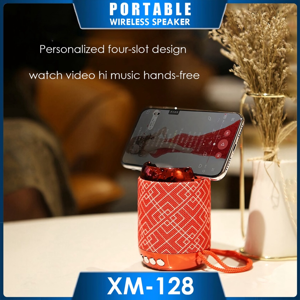 ERRLY XM-128 Portable Bluetooth Speaker Wireless + Phone Stand HP XM128 ( 2 in 1 )