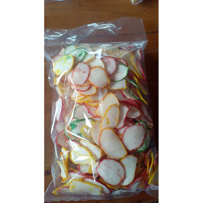 

Kerupuk mentah list bawang warna warni isi 500 gram