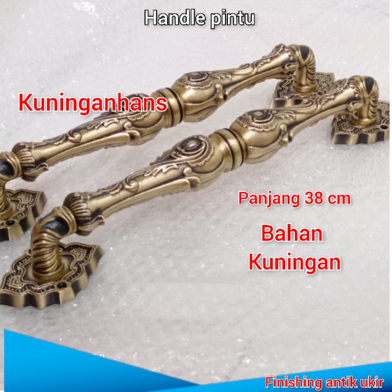 handle pintu gebyok unik kuningan ukir / gagang pintu rumah gebyok