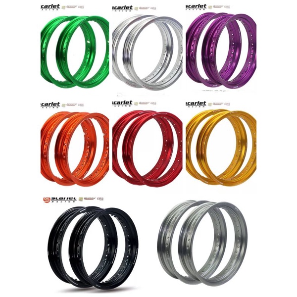 VELG SCARLET ALMU RING 17 UKURAN LEBAR 250 X 300 VELG TRAIL DAN SUPERMOTO HOLE 36 17 X 250 X 300