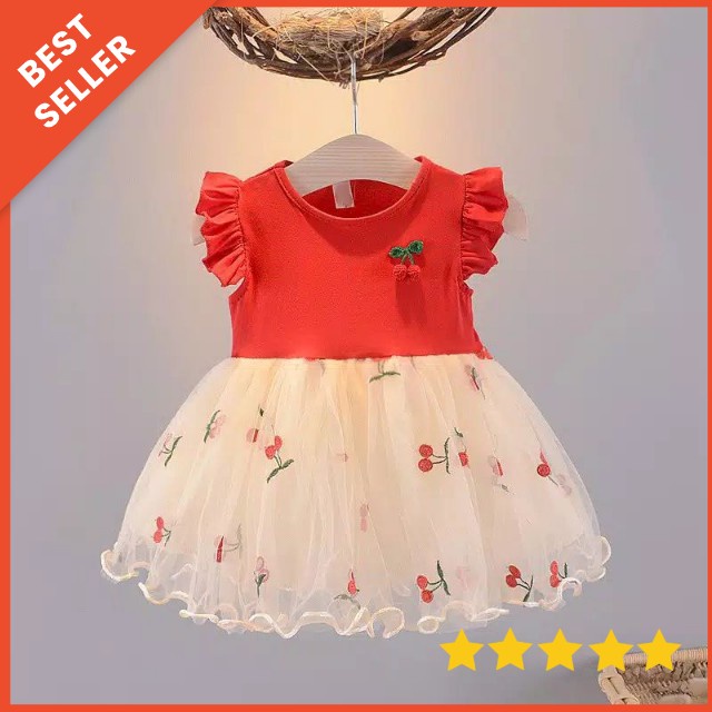 [0-4th] DRESS TUTU ANAK GAUN PESTA DRESS TILE ANAK IMUT MOTIF MAHKOTA PRINCESS DRESS TUTU ANAK IMPORT PREMIUM