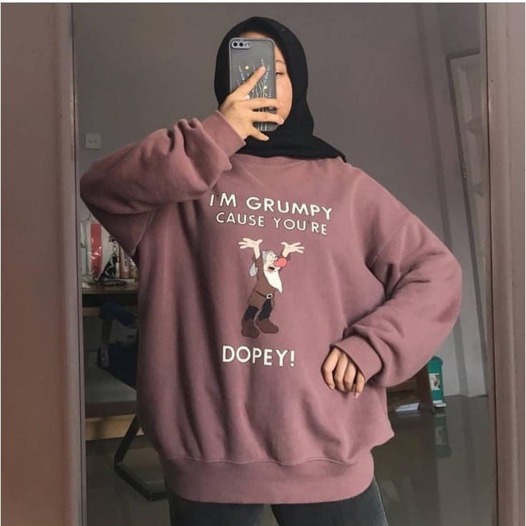 I AM GRUMPY SWEATER CREWNECK OVERSIZE WANITA