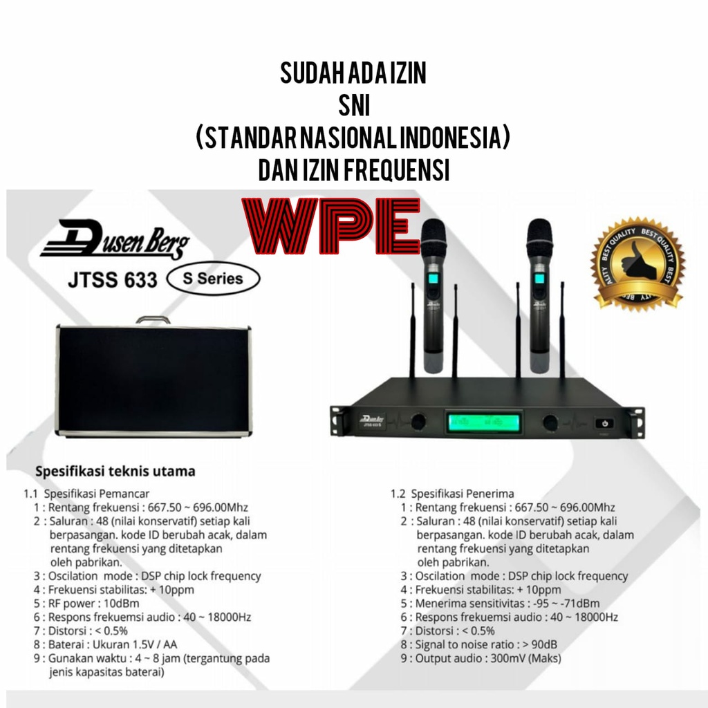 mic wireless dusenberg jtss633 s jtss 633s original