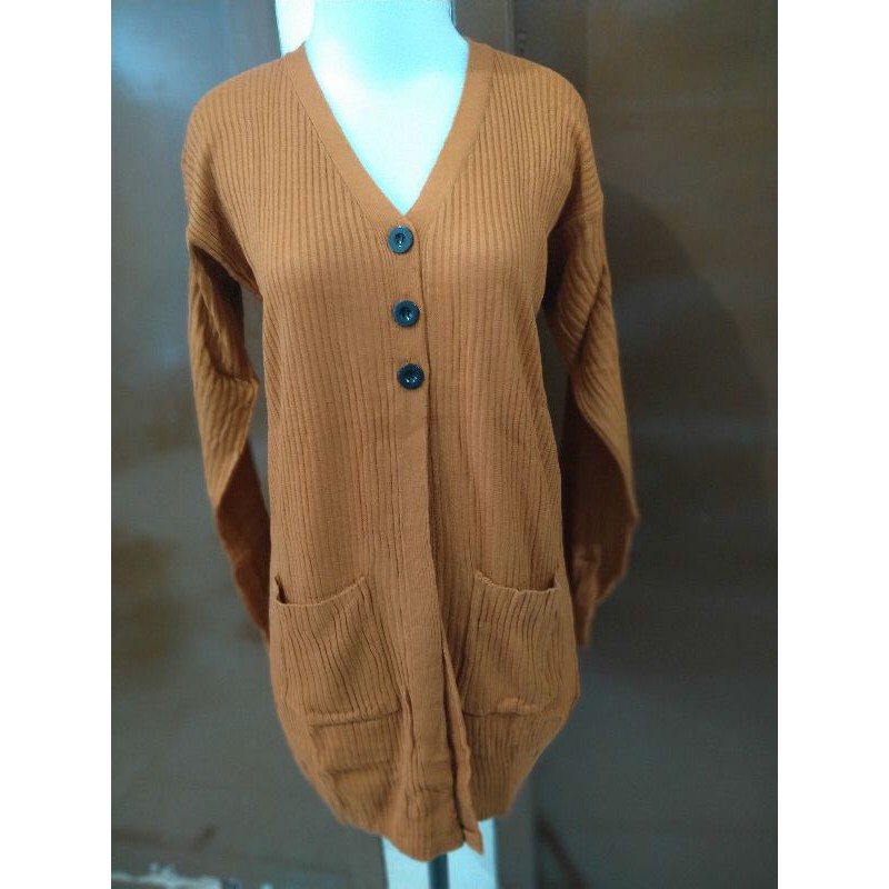 Cardigan Rajut / Outwear Rajut / Long Cardigan Premium Halus Kancing