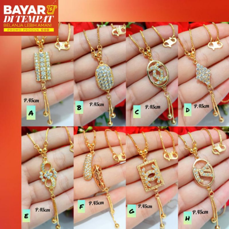 Kalung permata koye Jurai permata zircon varian motif Gold anti karat