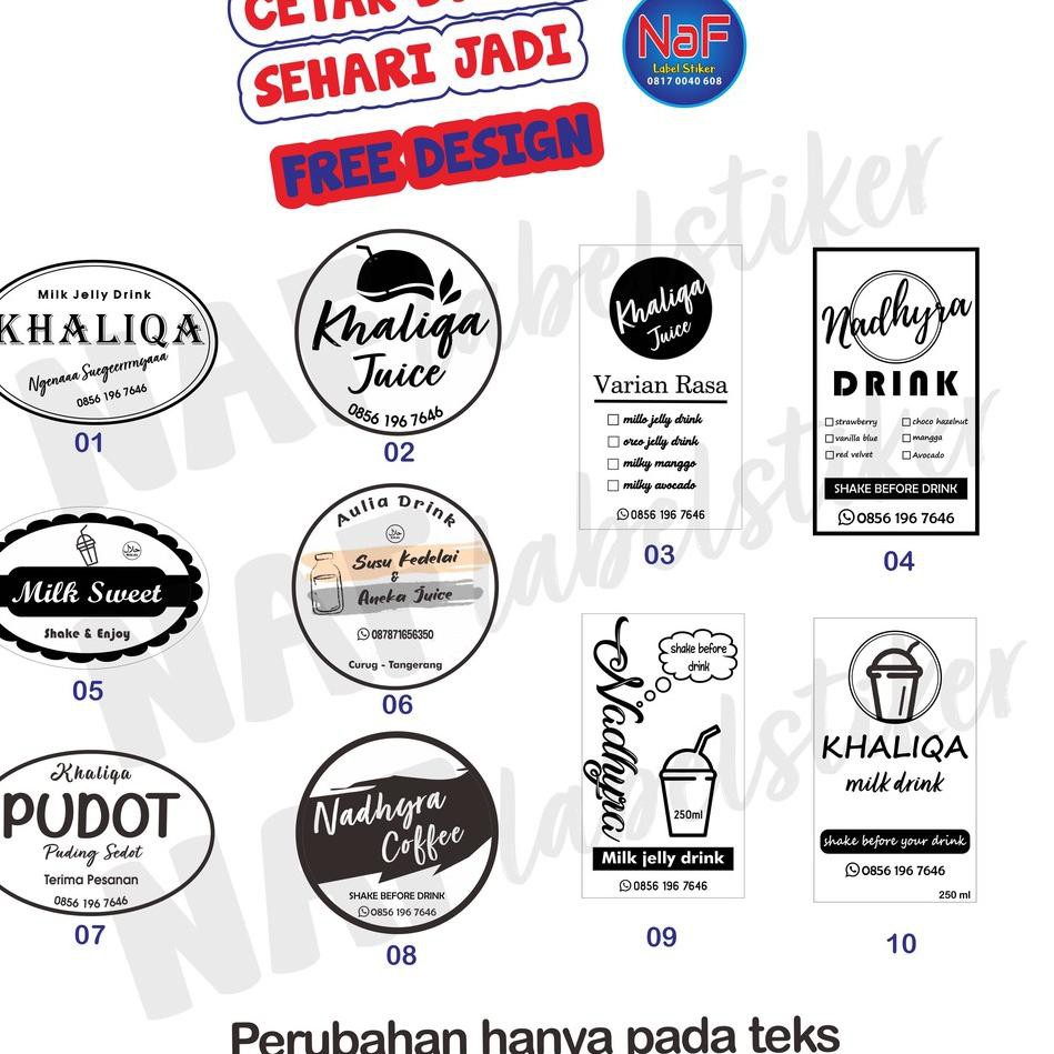 

Terkini AQRZG CETAK STIKER LABEL LOGO PRODUK KEMASAN MAKANAN MINUMAN TRANSPARAN A3 + CUTTING WATERPR