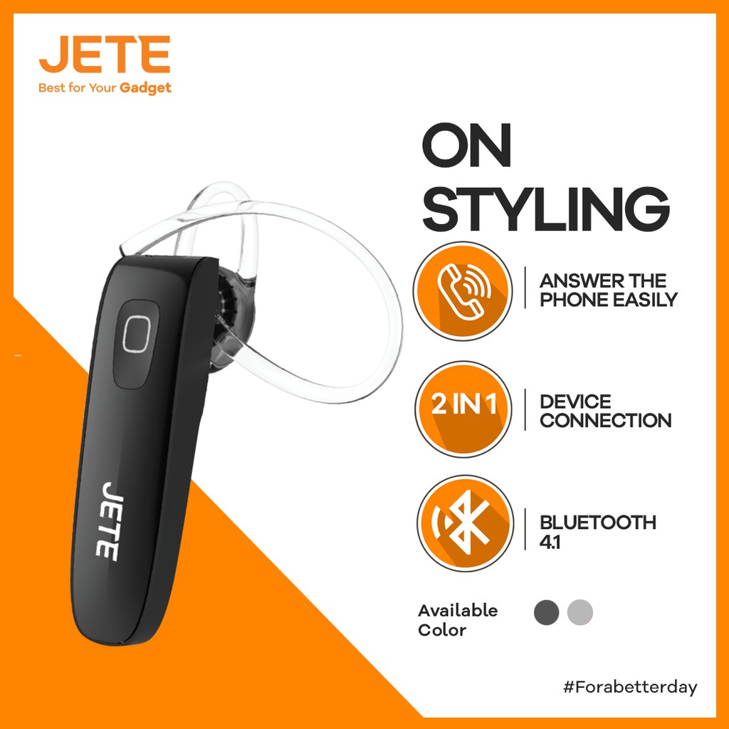 Earphone Bluetooth JETE ON STYLING