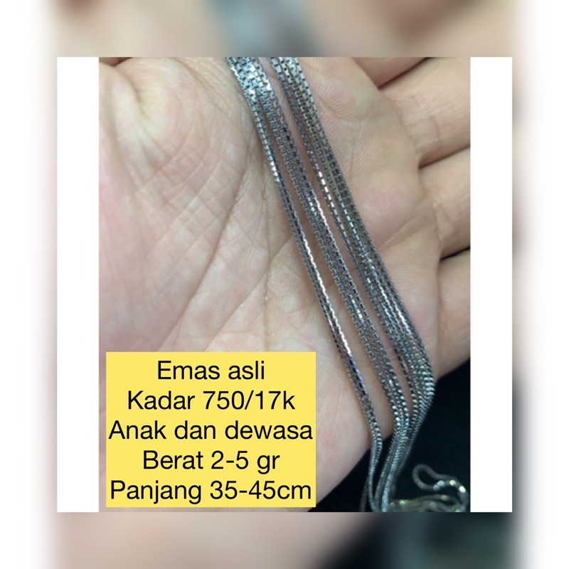 Kalung itali emas asli kadar 750 UBS dewasa dan anak