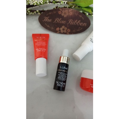 SUNDAY RILEY TRAVEL SIZE GOOD GENES , CEO BRIGHTENING SERUM , CERAMIC SLIP , LUNA SLEEPING OIL ,  CEO VIT C HYDRATION CREAM