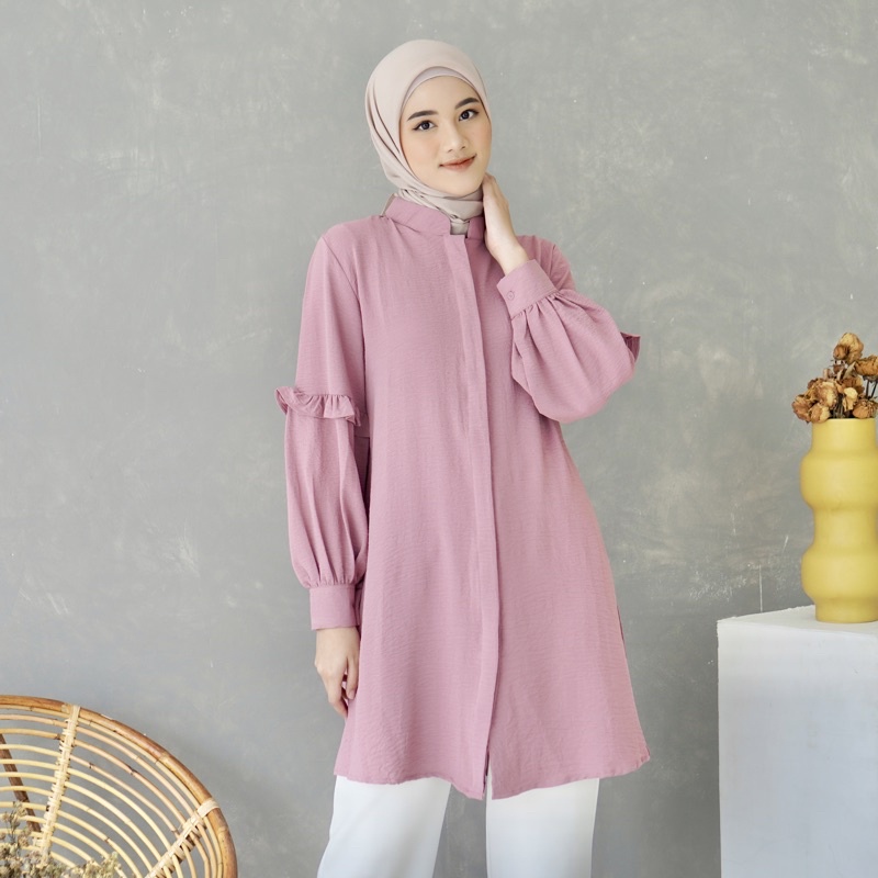 LZ 11- Pakaian tunik muslim busui wanita kemeja panjang muslimah atasan cewek remaja dewasa adem