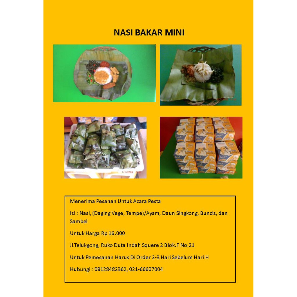 

Nasi Bakar Mini Ayam / Vege