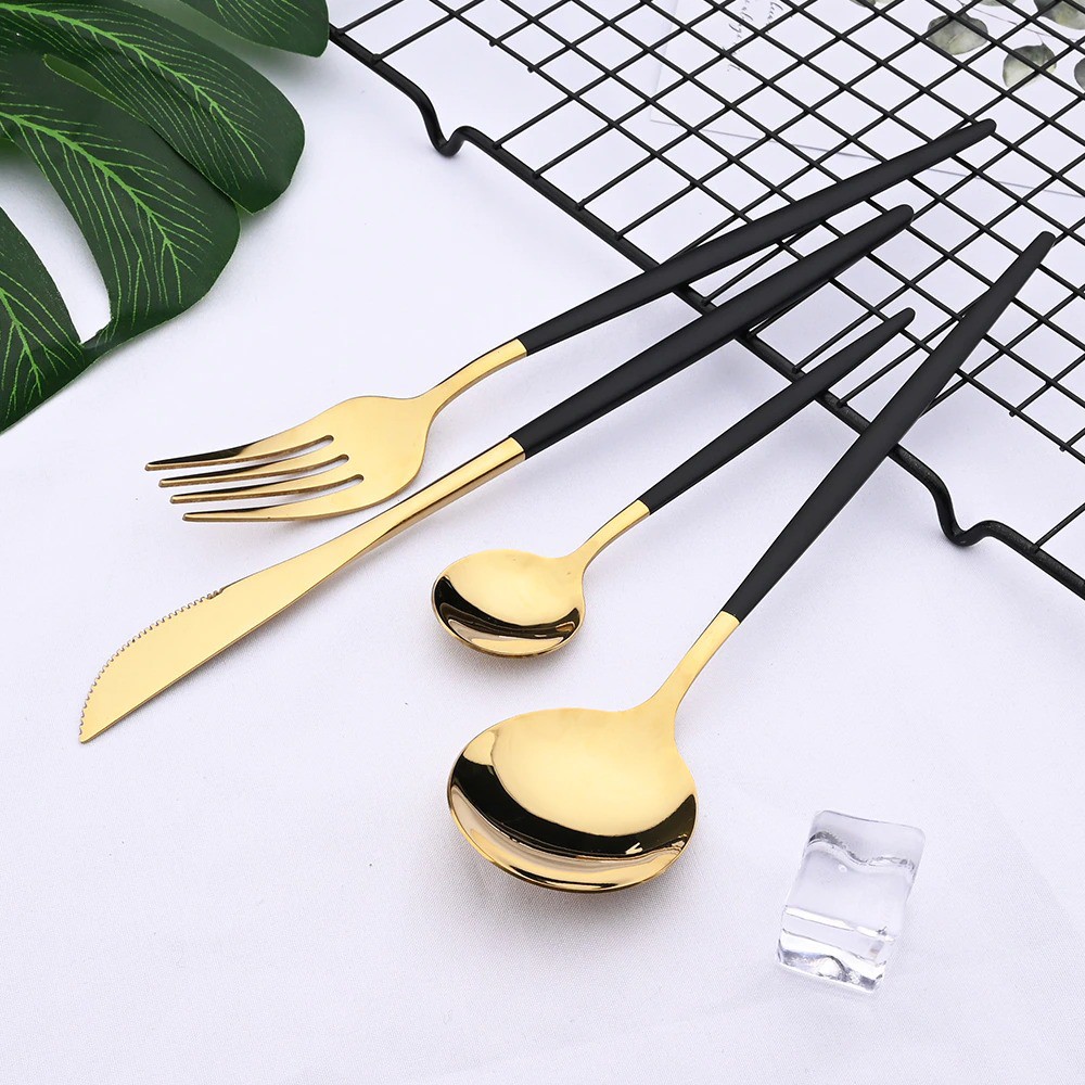 Perlengkapan Makan Mewah Sendok Garpu Pisau Cutlery Set 24 PCS - Hadiah Pindahan / Gift / Lux Cutlery Set