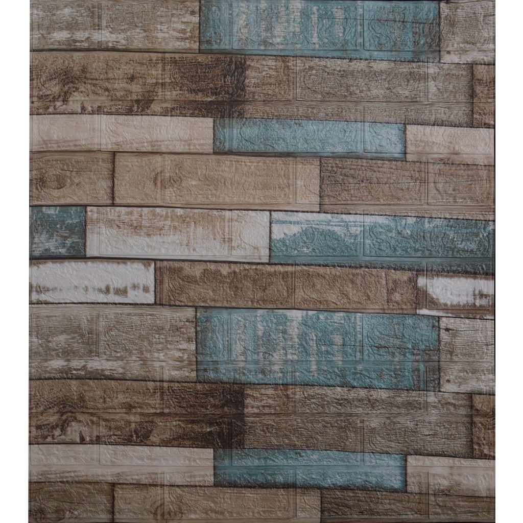 [COD] Wallpaper Dinding 77 x 70 CM Stiker Wallfoam 3D Sticker Dekorasi Kamar Rumah Murah Seri Batu Alam-Abu Biru