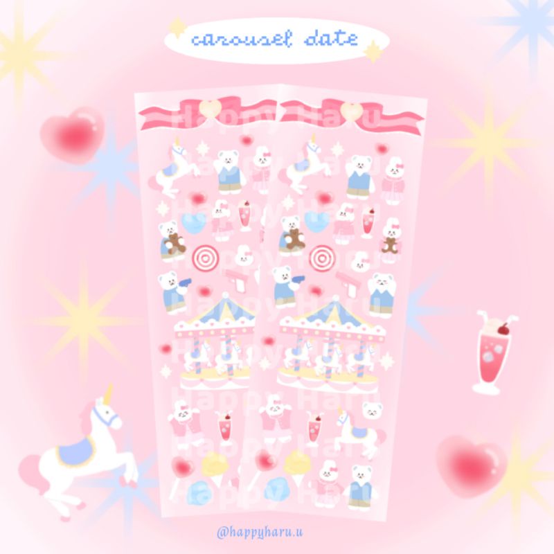 

[happy haru] carousel date deco sticker