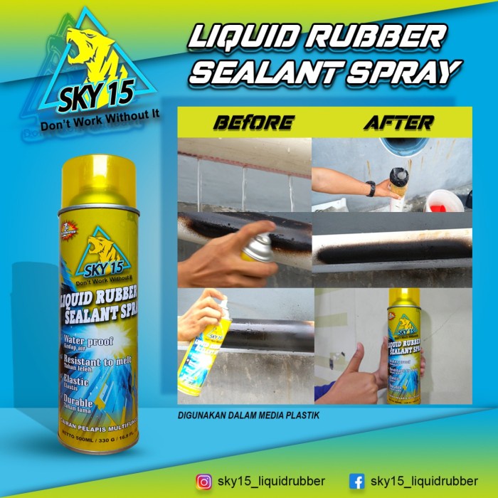 CAIRAN ANTI BOCOR REMBES WATER PROOF LIQUID RUBBER SEALANT SPRAY SKY15 500ML