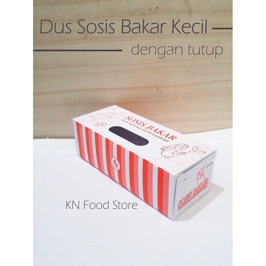 

Dus Sosis Bakar Kecil Dengan Tutup 50 pcc/Dus Sosis Bakar 12-5 Cm