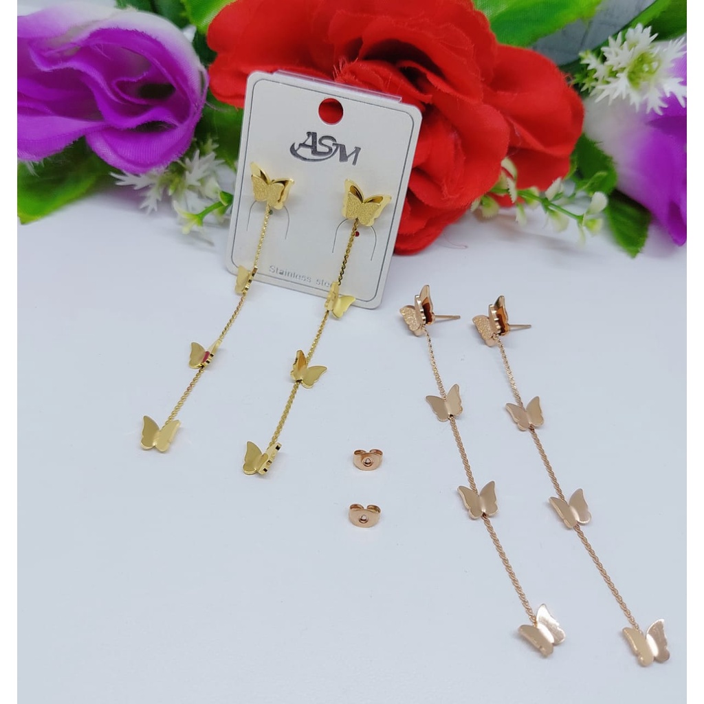 Anting titanium kuou-kupu 4susun