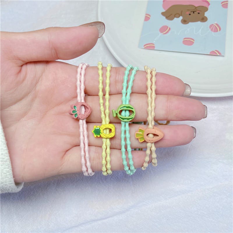 Ikat Rambut Korea Buah / Karet Rambut Fashion / Karet Rambut Motif Buah - Buahan / Kuncir Rambut Import