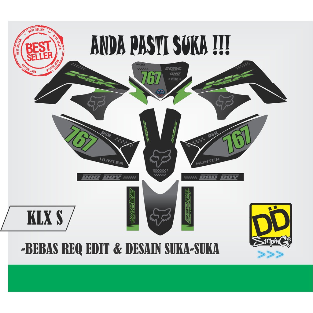 Decal klx 150s/l/G hijau / dekal stiker klx s / dekal klx 150g / dekal klx 150g / dekal stiker klx s