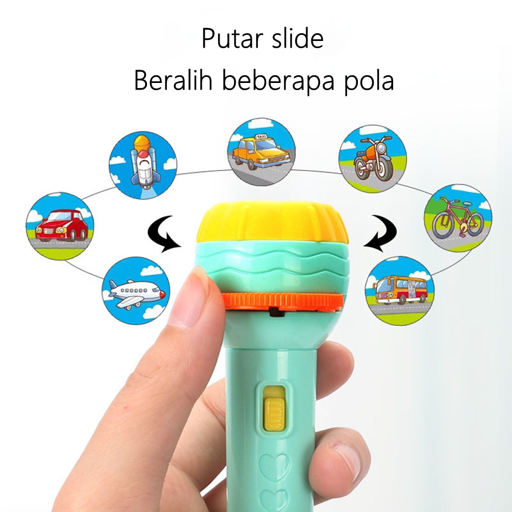 OKEYI Proyektor kartun senter 24 pola mainan anak  plastic menarik