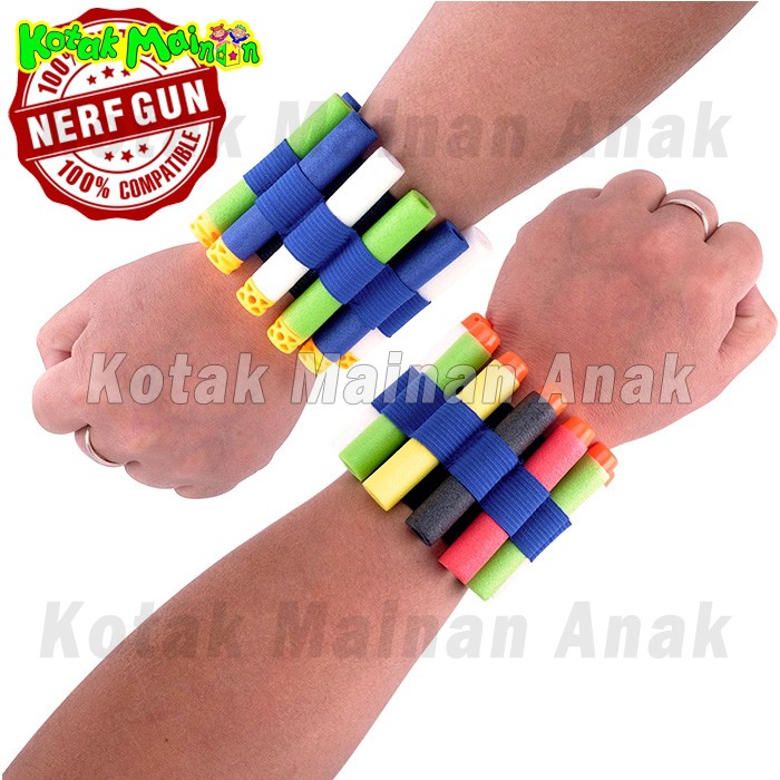 Gelang Ammo Tactical Nerf Wrist Strap Band Soft Bullet Peluru Busa