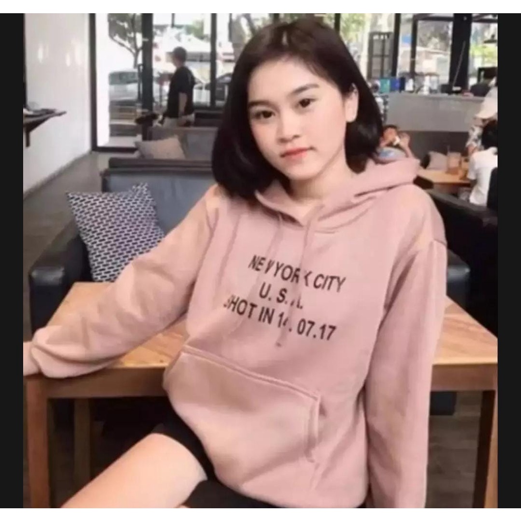 COD- NEW YORK CITY Sweater Fleece Asli / Hoodie Wanita Terkini /  SWEATER CEWE TERMURAH-4